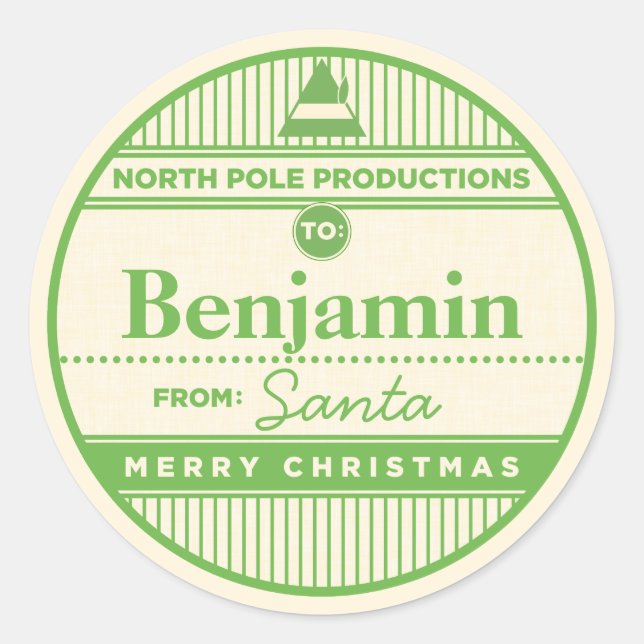 Custom North Pole Productions Christmas Sticker (Front)