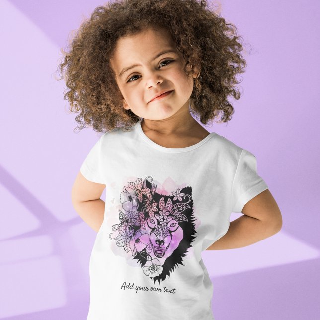 Custom Northern Wolf Animal Art | Red Purple T-Shirt (Creator Uploaded)