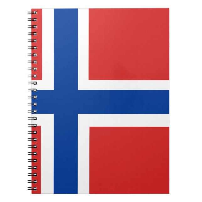 Custom Norwegian Flag (Norske Flagg) Spiral Notebook (Front)
