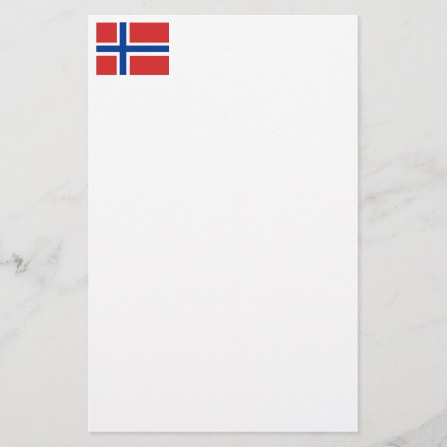 Custom Norwegian Flag (Norske Flagg) Stationery (Front)