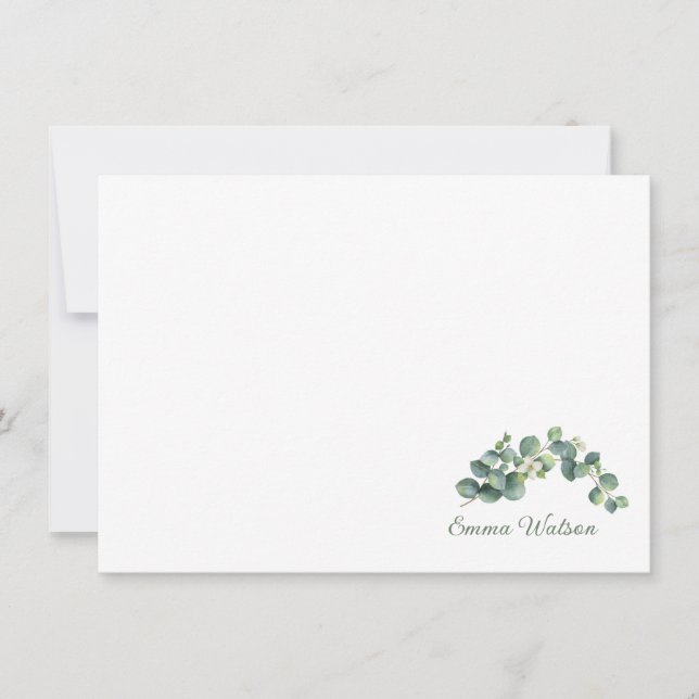 Custom Note Card-Botanical Floral  Card (Front)
