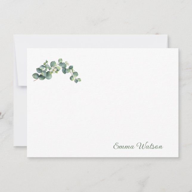 Custom Note Card-Botanical Floral  Card (Front)