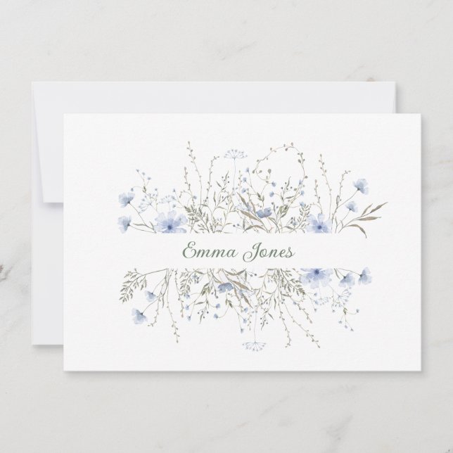 Custom Note Card-Botanical Floral  Card (Front)