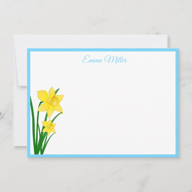 Custom Note Card-Daffodils Card (Front)
