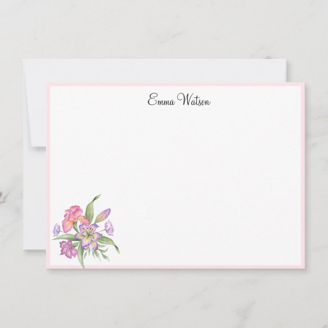Custom Note Card-Floral Bouquet Card (Front)