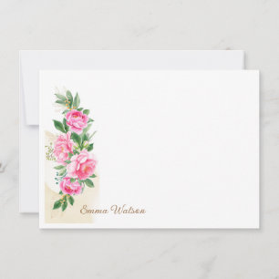 Custom Note Card-Floral Peonies Card