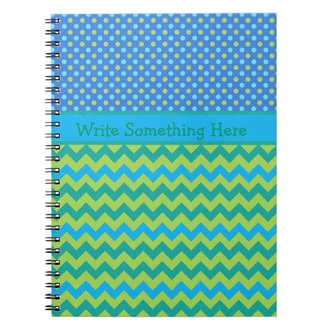Custom Notebook: Polka Dots and Chevrons Spiral Notebook (Front)