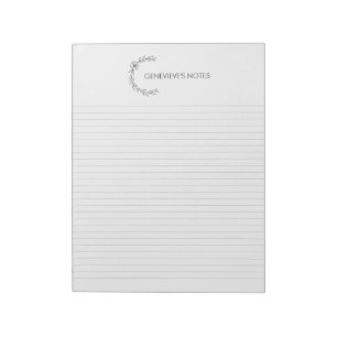 Custom Notepad College-Ruled with Floral Logo
