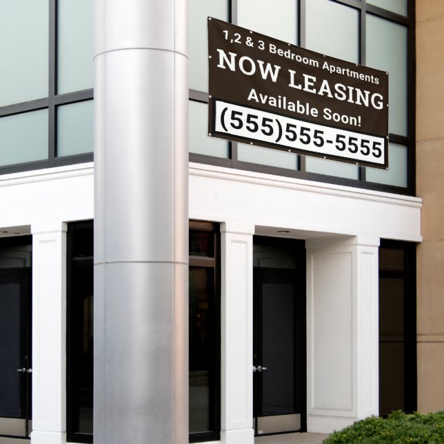 Custom Now Leasing Banner (Outside Building)