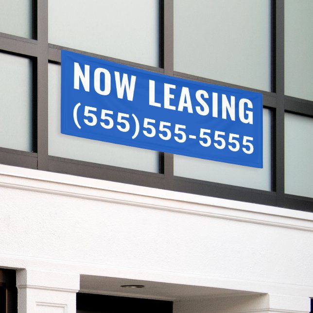Custom Now Leasing Banner (Outside Building)