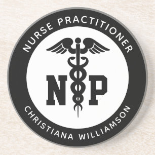 Custom NP Nurse Practitioner Graduation Caduceus Coaster