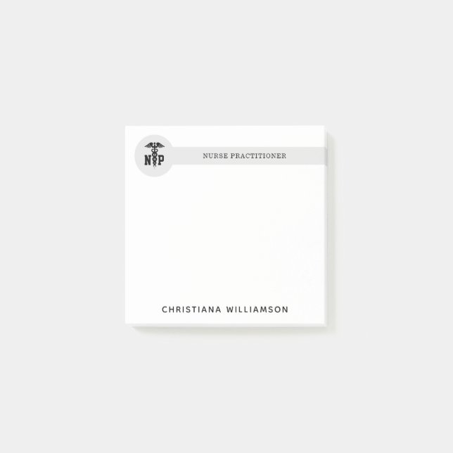 Custom NP Nurse Practitioner Graduation Caduceus Post-it Notes (Front)