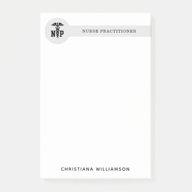 Custom NP Nurse Practitioner Graduation Caduceus Post-it Notes (Front)