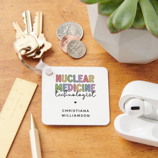 Custom Nuclear Medicine Technologist CNMT Gifts Key Ring (Desk)