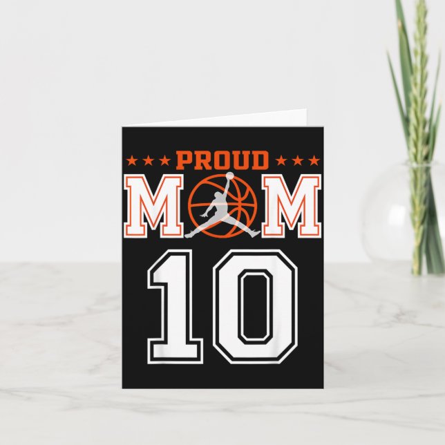 Custom Number 10 Proud Basball Mum Personalised Card (Front)