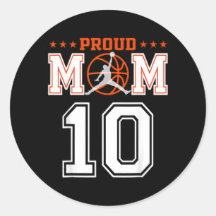 Custom Number 10 Proud Basball Mum Personalised Classic Round Sticker