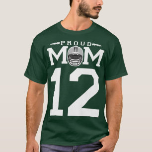 Custom Number 12 Proud Football Mum Personalised F T-Shirt
