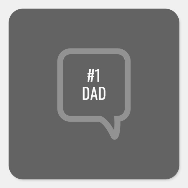Custom Number 1 Dad Father's Day Square Sticker (Front)