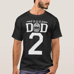 Custom Number 2 Proud Football Dad Personalised Fo T-Shirt