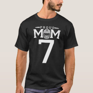 Custom Number 7 Proud Football Mum Personalised Fo T-Shirt