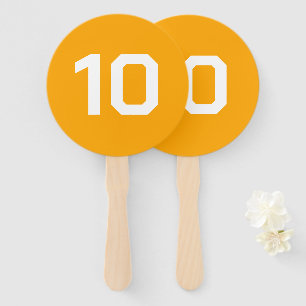 Custom Number   Orange Event Game Score  Hand Fan