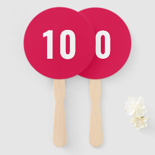 Custom Number   Red Pink Event Game Score Hand Fan