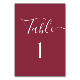 CUSTOM NUMBER - Simple Minimalist Calligraphy Table Number