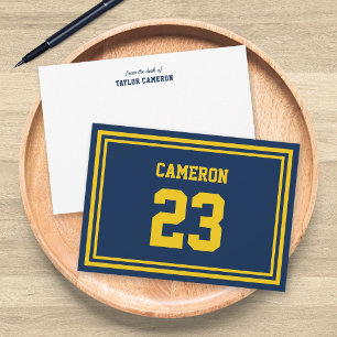 Custom Number Stripes Sporty Team Colours Card