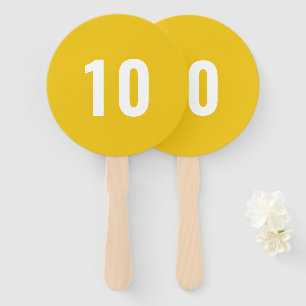 Custom Number   Yellow Event Game Score Hand Fan