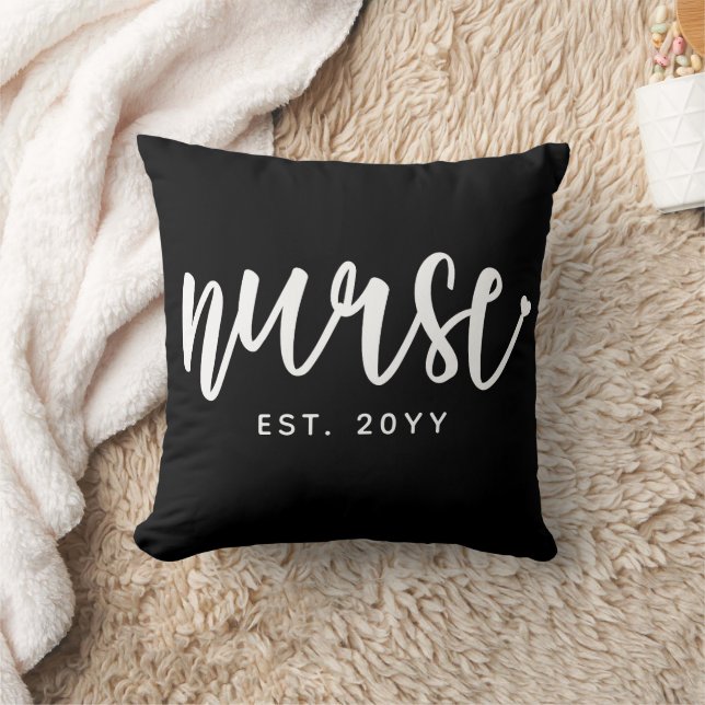 Custom Nurse Est Typography Nurse RN graduation Cushion (Blanket)