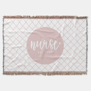 Custom Nurse Est Typography Nurse RN graduation Throw Blanket