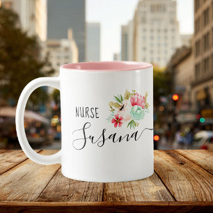 Custom Nurse Grad Nursing School Gift Thank you Two-Tone Coffee Mug