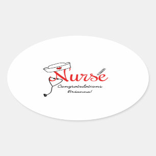 custom Nurse graduation favour stickers RED