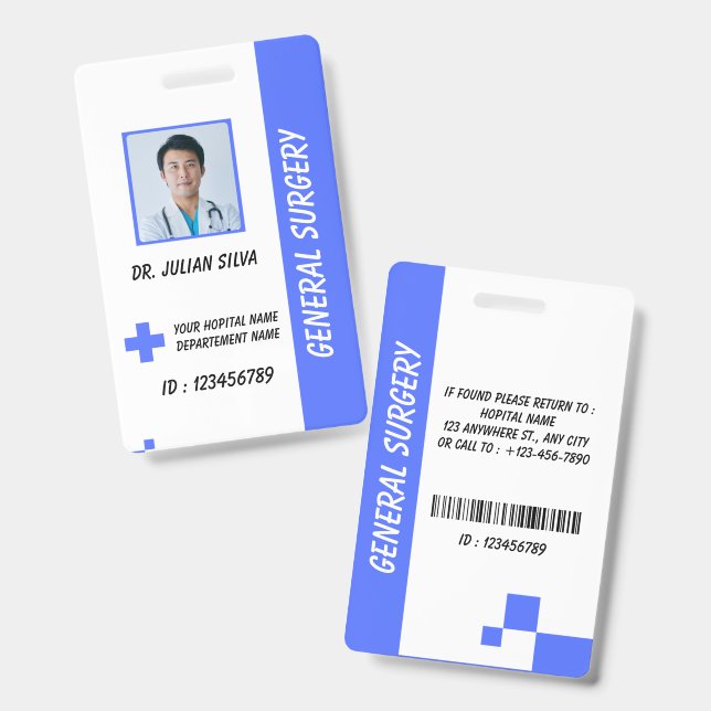 Custom Nurse ID Badge for Healthcare Employees (Front & Back)