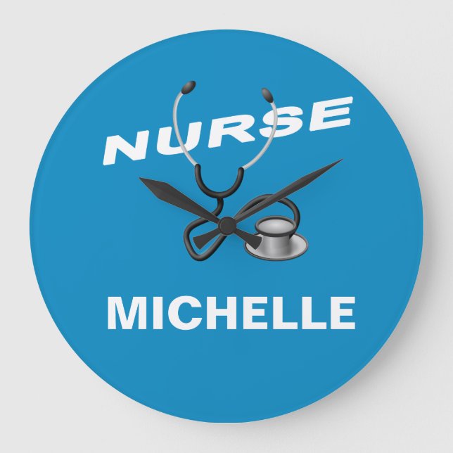Custom Nurse Name Large Clock (Front)