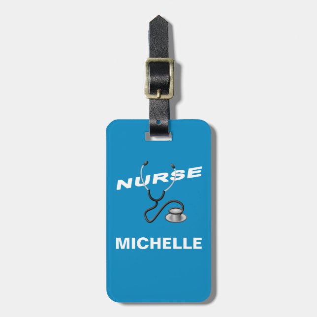 Custom Nurse Name Luggage Tag (Front Vertical)
