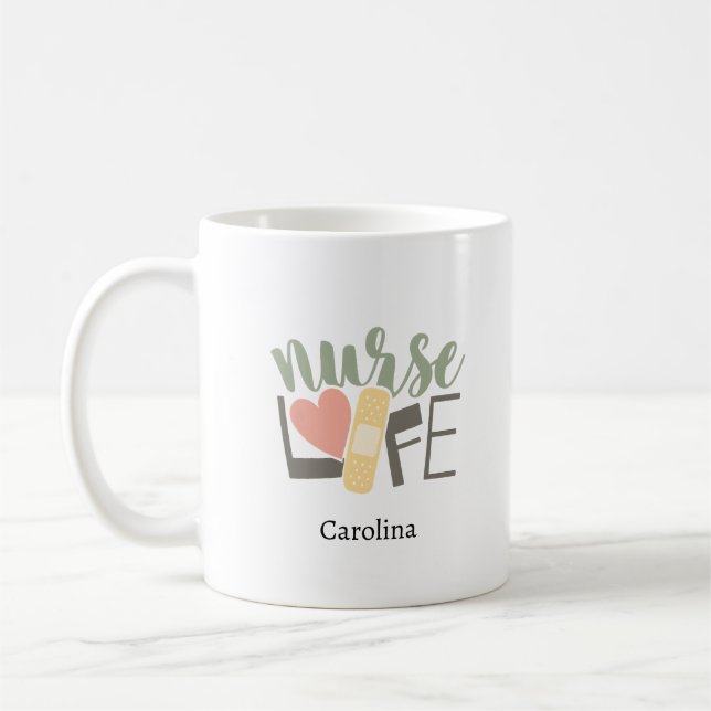 Custom Nurse Name Mug | Nursing Gift for RN, LPN  (Left)
