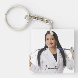 Custom Nurse Photo and Name Personalized Keychain