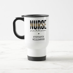 Custom Nurse Practitioner NP cheetah Graduation Travel Mug