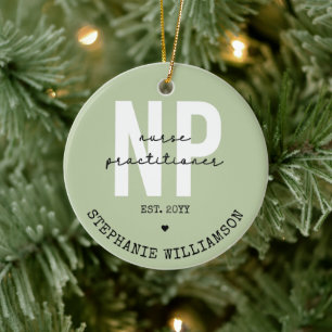 Custom Nurse Practitioner NP Graduation Gift Ceramic Tree Decoration