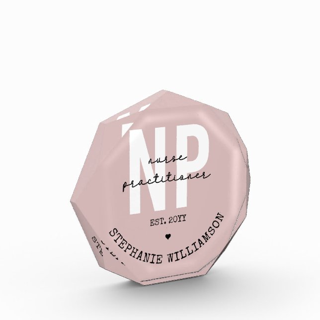 Custom Nurse Practitioner NP Graduation Gift Photo Block (Left)