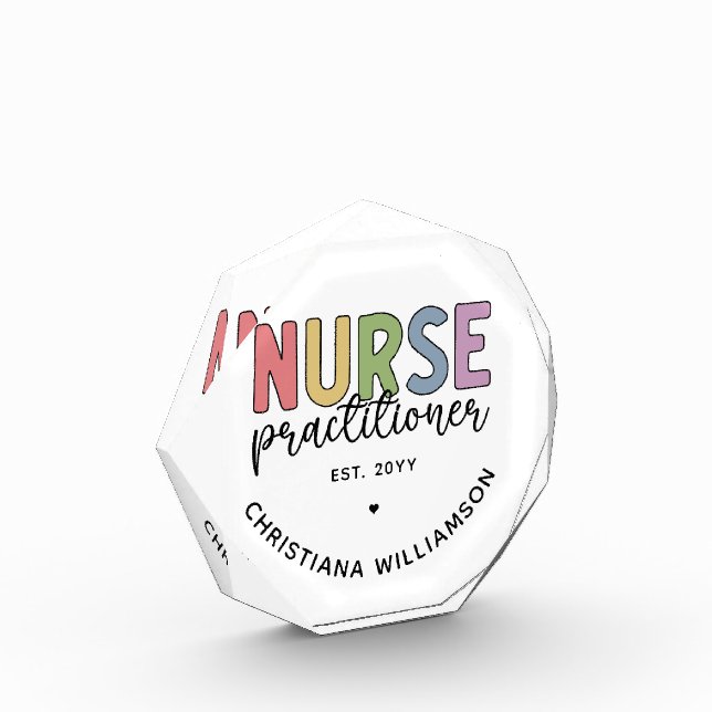Custom Nurse Practitioner NP Nurse Graduation Photo Block (Left)
