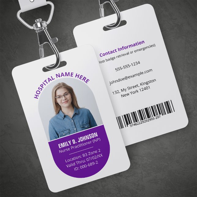 Custom Nurse Practitioner NP Photo Logo ID Badge (Creator Uploaded)