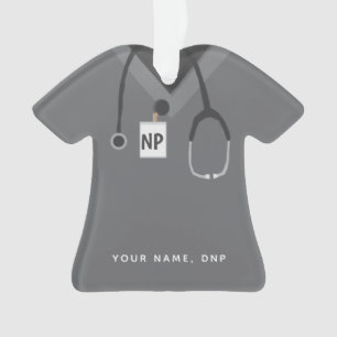 Custom Nurse Practitioner ♥ Simple Scrubs Ornament