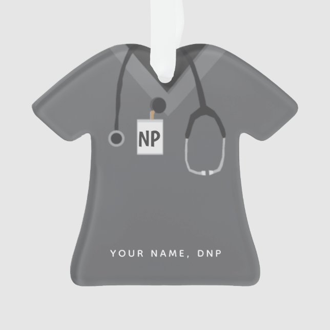Custom Nurse Practitioner ♥ Simple Scrubs Ornament (Front)