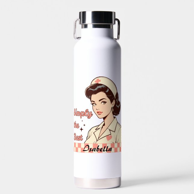 Custom Nurse Simply the Best Water Bottle (Front)