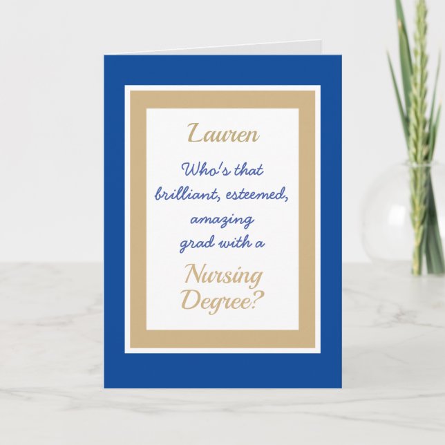 Custom Nursing degree Congratulations card (Front)