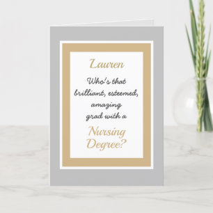 Custom Nursing degree Congratulations card