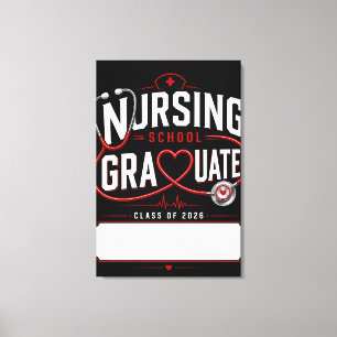 Custom Nursing Graduate 2026 Heart Gift Canvas Print