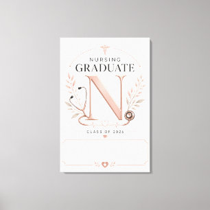 Custom Nursing Graduate 2026 Monogram Canvas Print